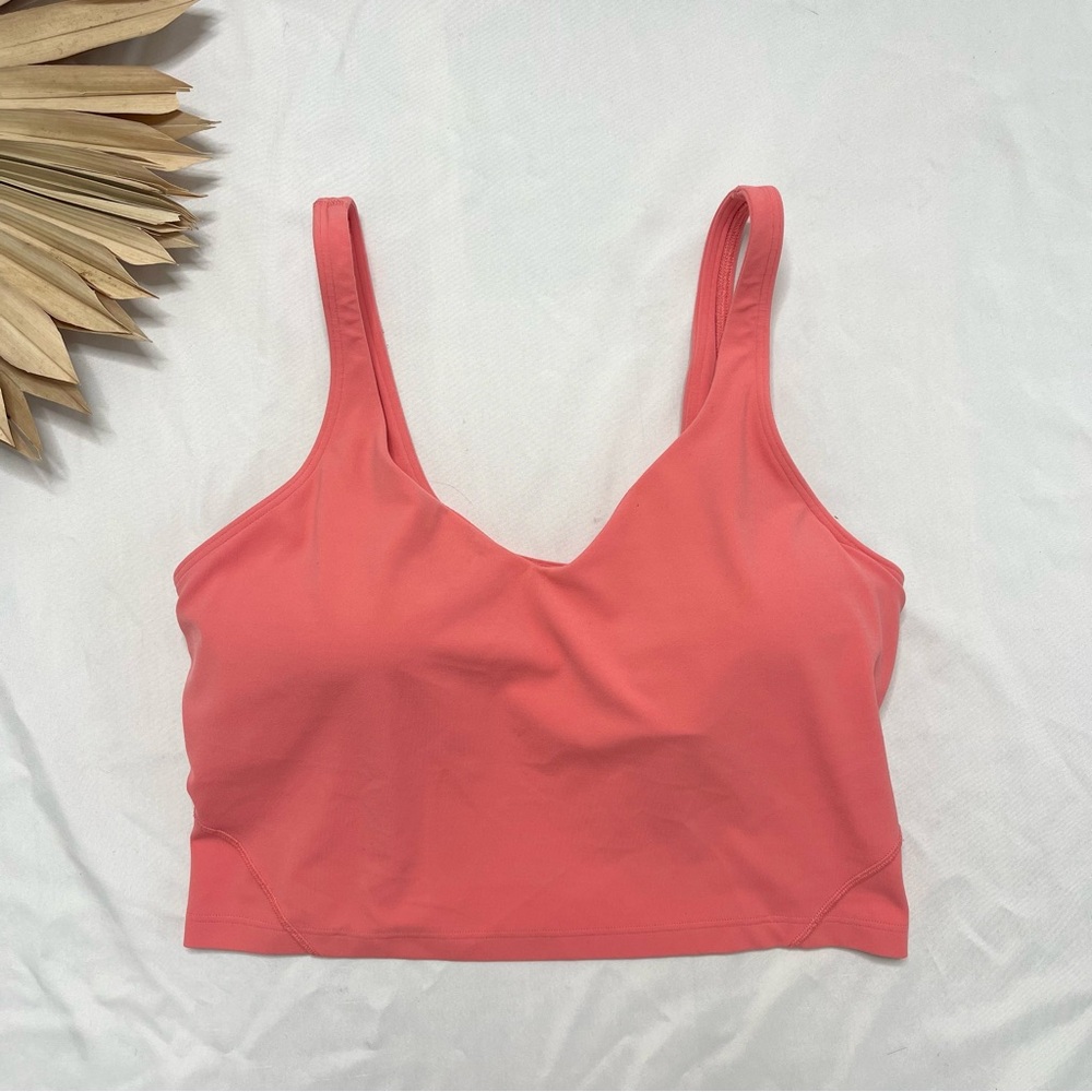 Lululemon Athletica Align Guava Pink Neon Yoga Cropped Workout Tank Top Size 10